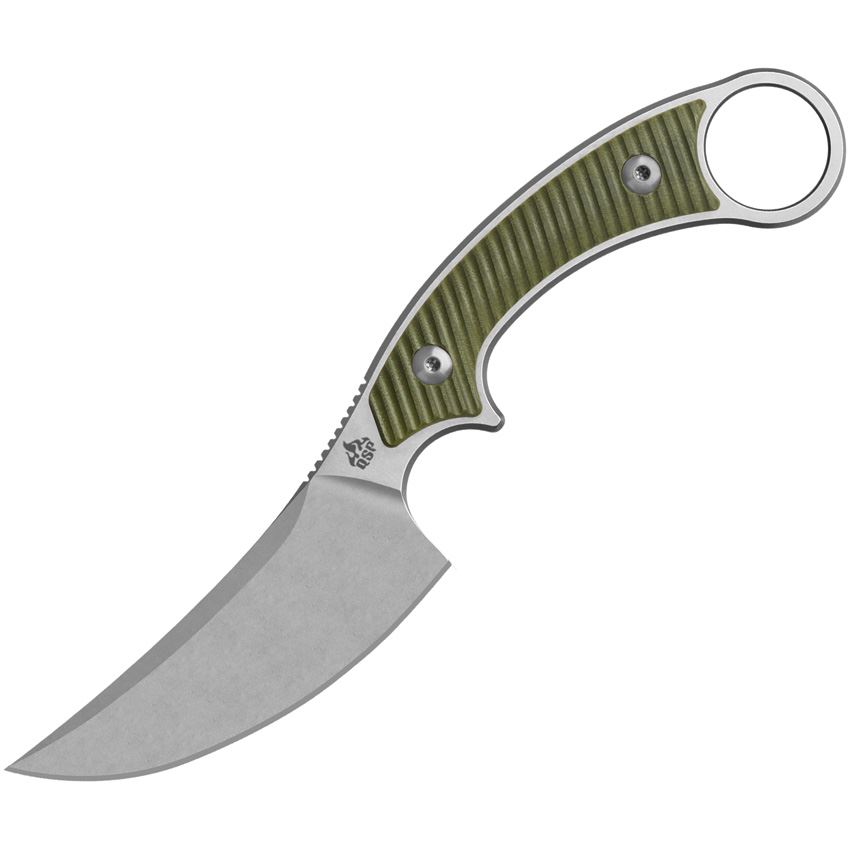 QSP Viper Fixed Blade Clip Point Knife, OD Green - QS166B1