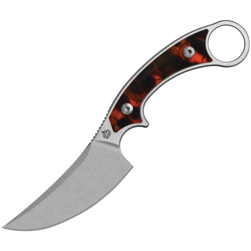 QSP Viper Fixed Blade Clip Point Knife, Tortoise - QS166C1