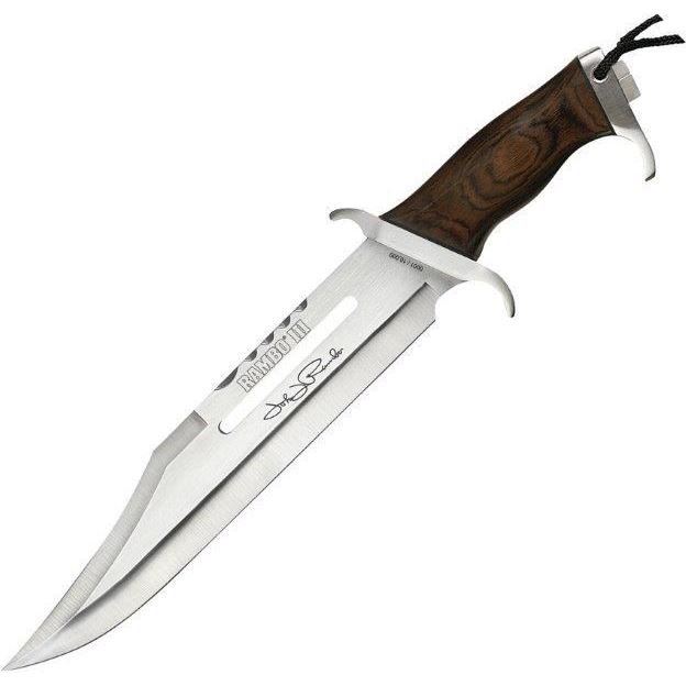 Rambo Knives Rambo III Fixed Blade Clip Point Knife, Brown - RB9425 - Rambo Knives