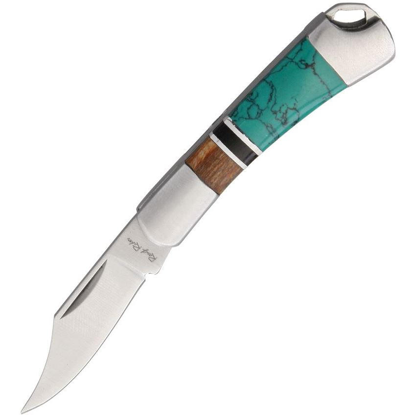 Rough Rider Mini Turquoise Mini Folder Folding Clip Point Knife, Turquoise - RR1473