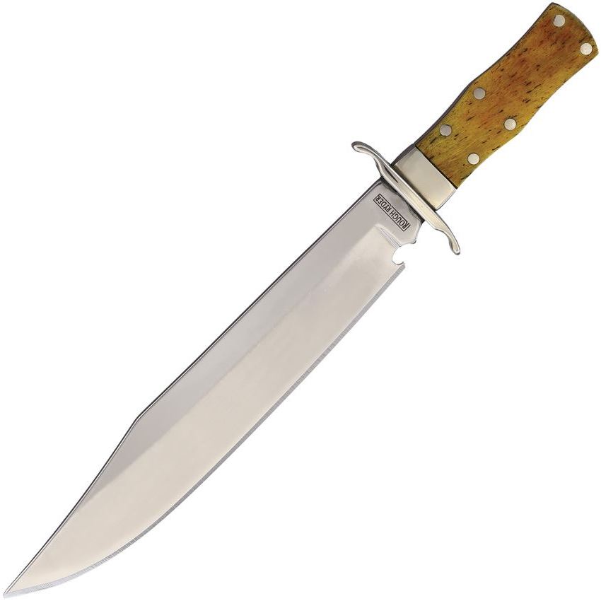 Rough Rider Mini Spanish Notch Bowie Fixed Blade Clip Point Knife, Brown - RR1903 - Rough Rider Knives