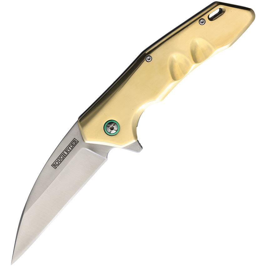 Rough Rider 2179 Folding Wharncliffe Knife, Brass - RR2179 - Rough Rider Knives