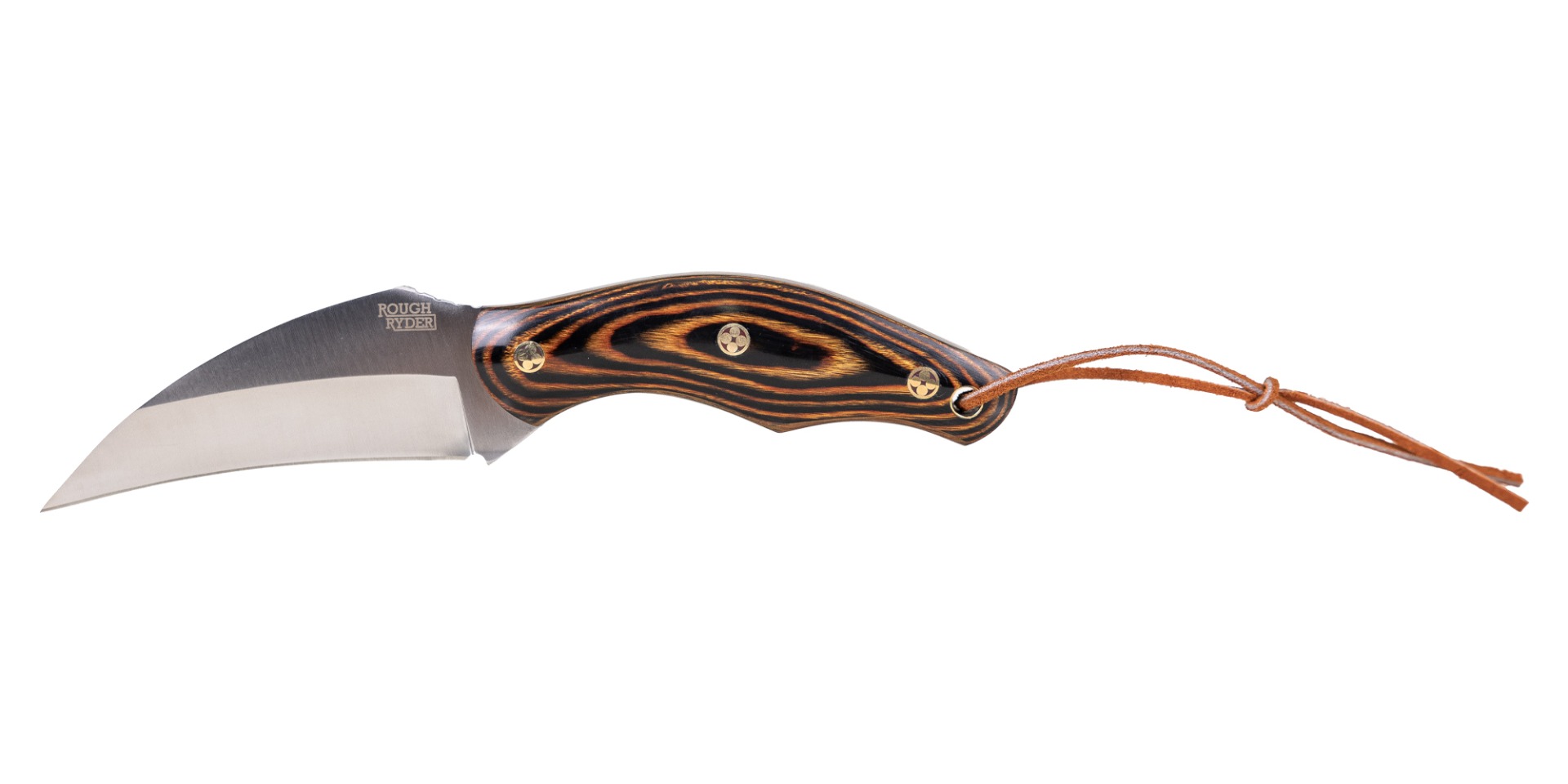 Rough Rider 2584 Fixed Blade Wharncliffe Knife, Brown - RR2584 - Rough Rider Knives