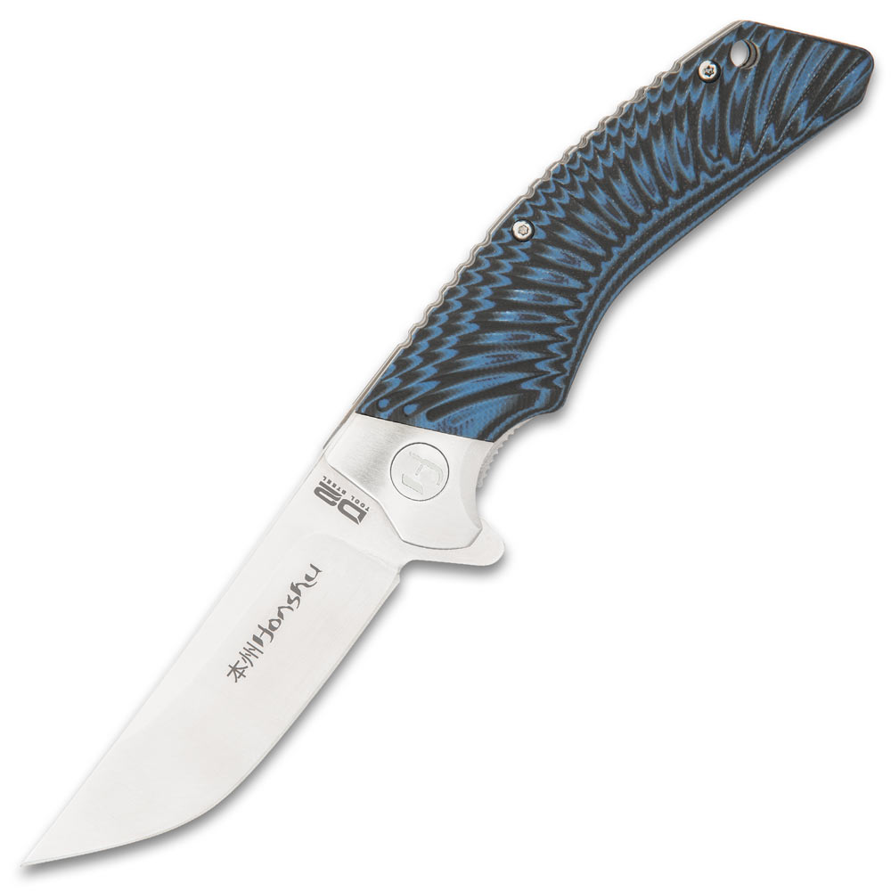 United Cutlery Honshu Sekyuriti Folding Drop Point Knife, Blue - UC3440