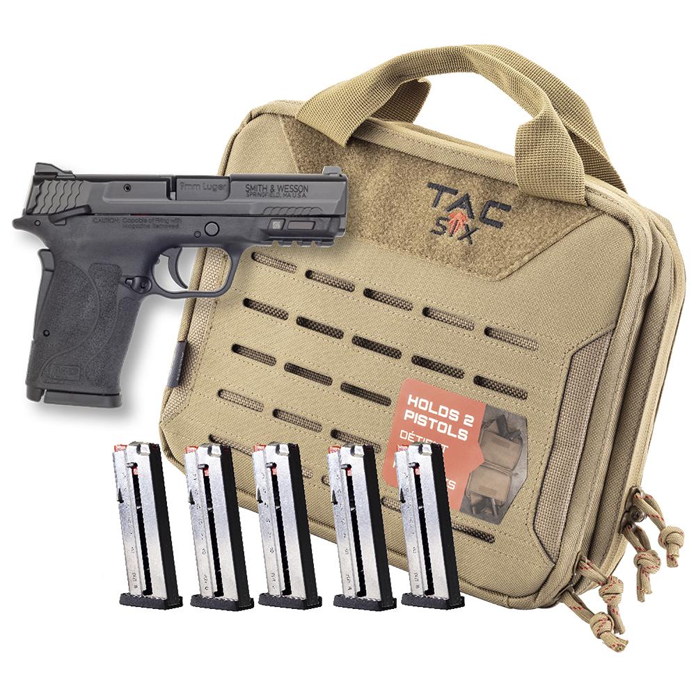 Smith & Wesson M&P9 Shield EZ M2.0 9mm Pistol Bundle 3.675" 8rd, Black - Smith & Wesson