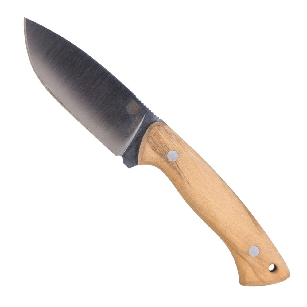CobraTec Knives Twin Mountain Fixed Blade Drop Point Knife, Olive Wood - CTTWMOLW4