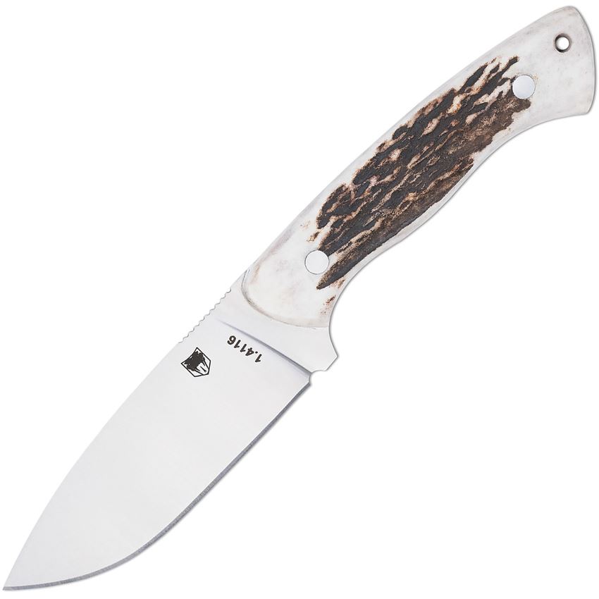 CobraTec Knives Twin Mountain Fixed Blade Drop Point Knife, Stag - CTTWMSTG4 - Cobratec Knives Llc
