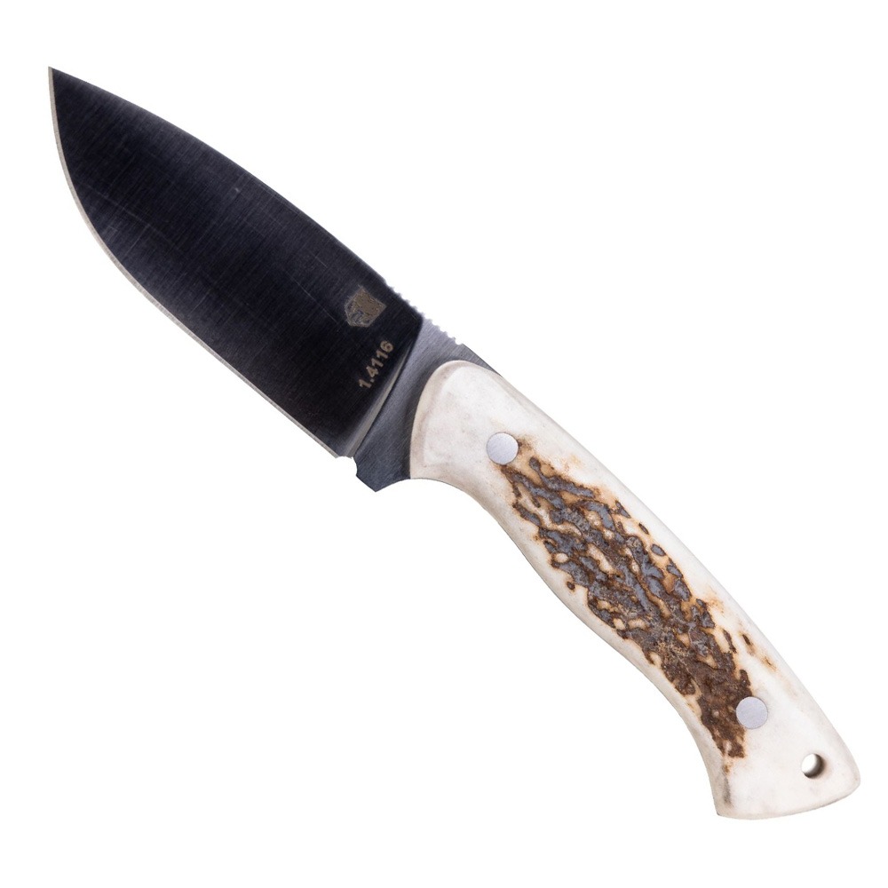 Cobratec Knives Llc CobraTec Knives Twin Mountain Fixed Blade Drop Point Knife, Stag - CTTWMSTG4
