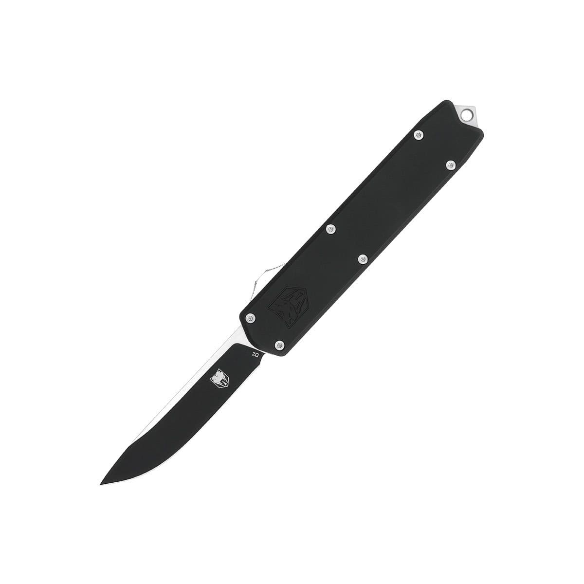 CobraTec Knives Dominator Medium OTF Drop Point Knife, Black - MCTDOMBLK - Cobratec Knives Llc
