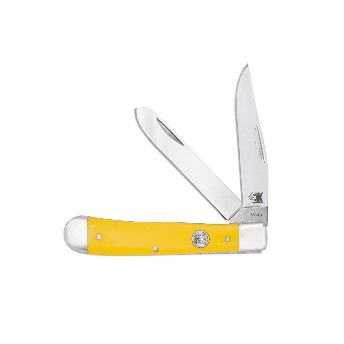 CobraTec Knives Trapper Folding Two Blade Pocket Knife, Yellow - CTTDTRPDLNYEL - Cobratec Knives Llc