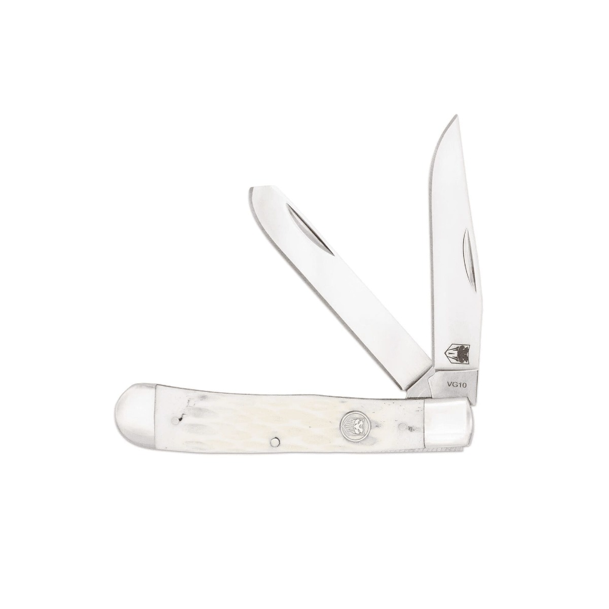CobraTec Knives Trapper Folding Two Blade Pocket Knife, Bone - CTTDTRPWHTBN - Cobratec Knives Llc