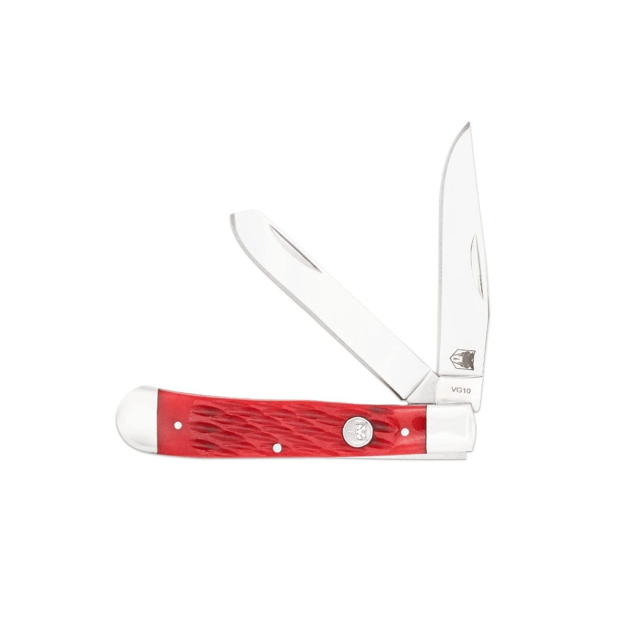 CobraTec Knives Trapper Folding Two Blade Pocket Knife, Red Bone - CTTDTRPREDBN