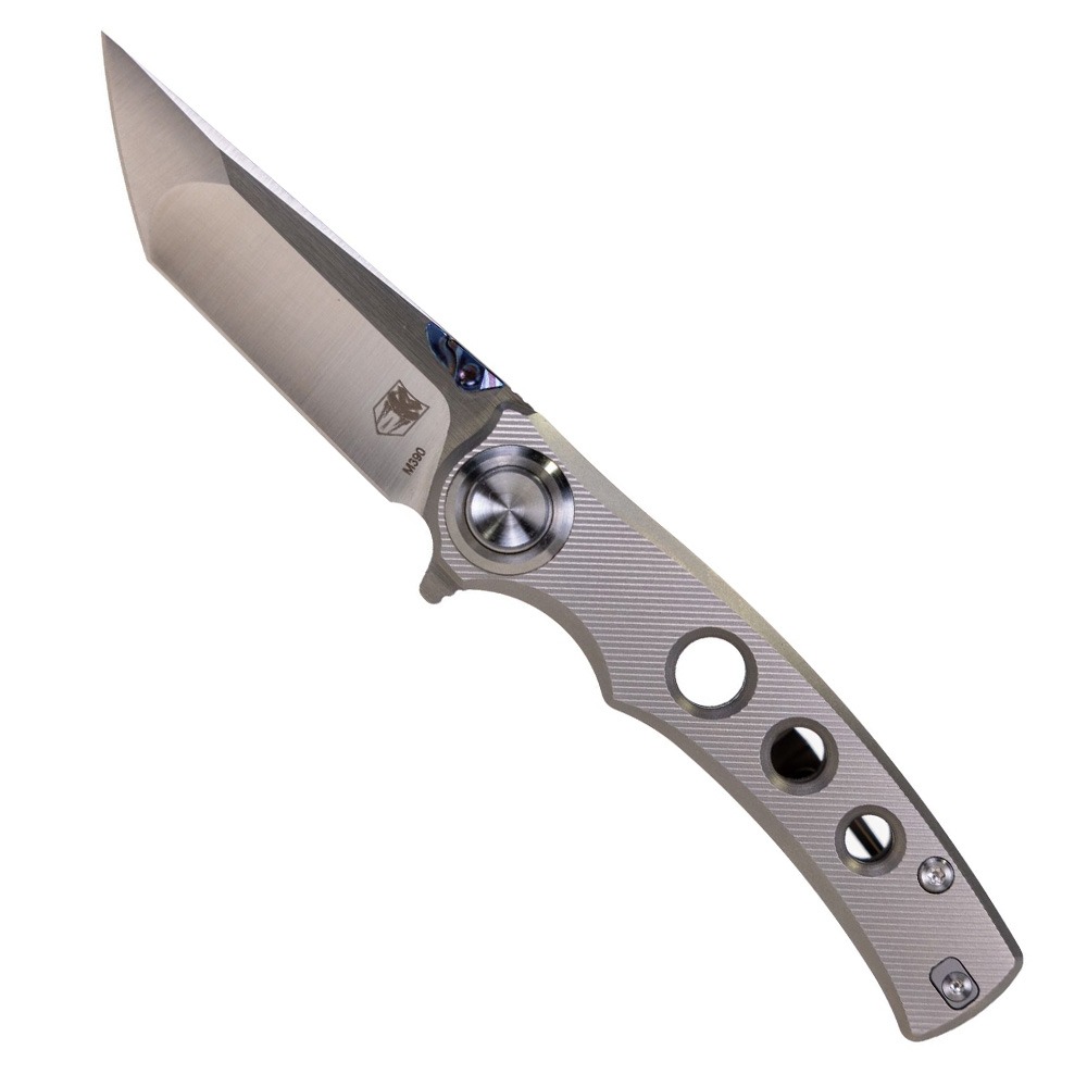 CobraTec Knives Maverick Folding Tanto Knife, Silver - CTMVKM390TNS
