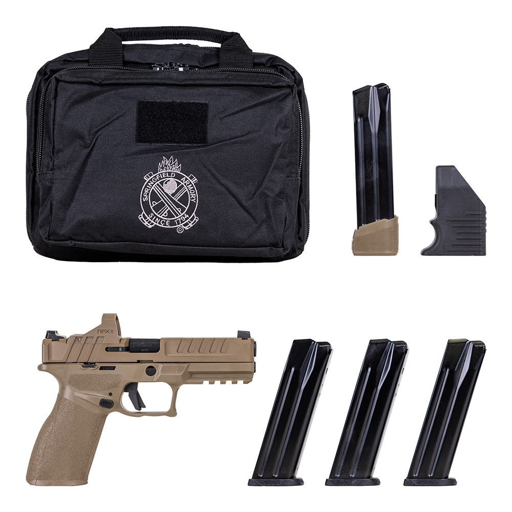 Springfield Pistol Echelon FDE Gear Up 4.5" 9mm 20rd w/ Viridan RFX II Green Dot, Range Bag