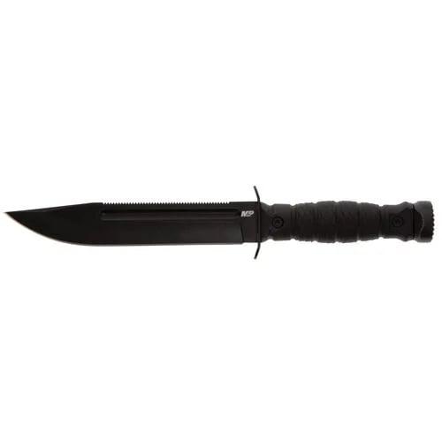 Smith & Wesson Ultimate Survival Fixed Blade Drop Point Knife, Black - 1117202 - Smith & Wesson