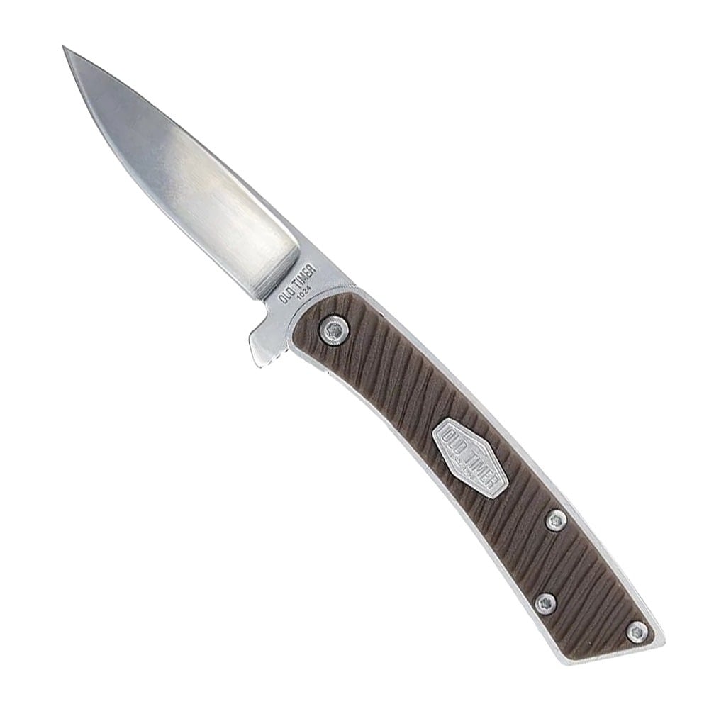 Old Timer Slim Folding Drop Point Knife, Brown - 1226419 - Old Timer