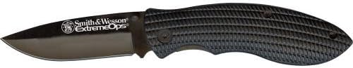Smith & Wesson Extreme Ops Folding Drop Point Knife, Black - SWA15CP