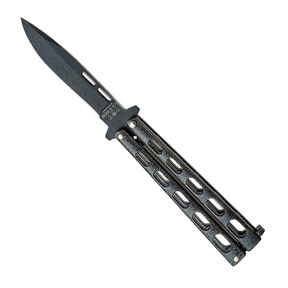 Bear & Son Galaxy Butterfly Folding Drop Point Knife, Galaxy Epoxy - 115GX