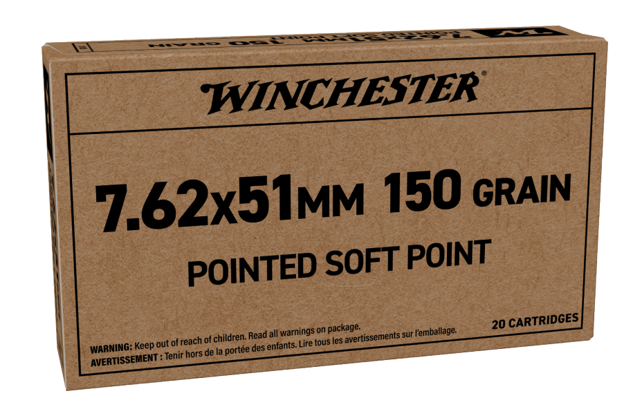 Winchester Winchester 7.62x51mm 150gr Soft Point Ammo, 20rds - SG76251P