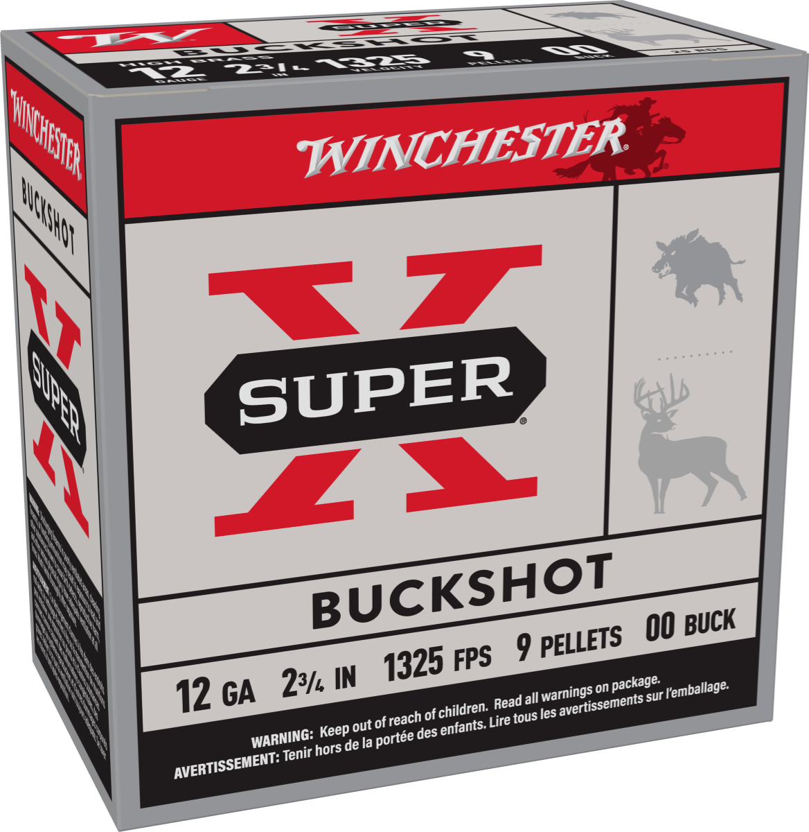 Winchester Super X 12 GA 2-3/4 00 Buckshot, 25rds - Winchester