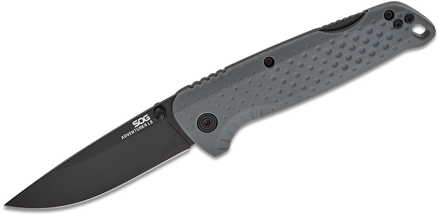SOG Knives Adventurer Folding Drop Point Knife, Gray - SOG-13-11-06-43 - Sog Knives