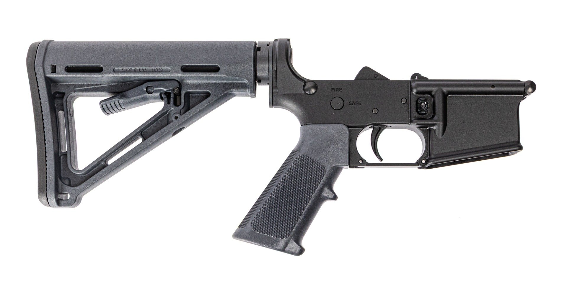 PSA MOE Stealth AR-15 Complete Rifle Lower W/ Classic Grip and Trigger Guard, Gray - Palmetto State Armory