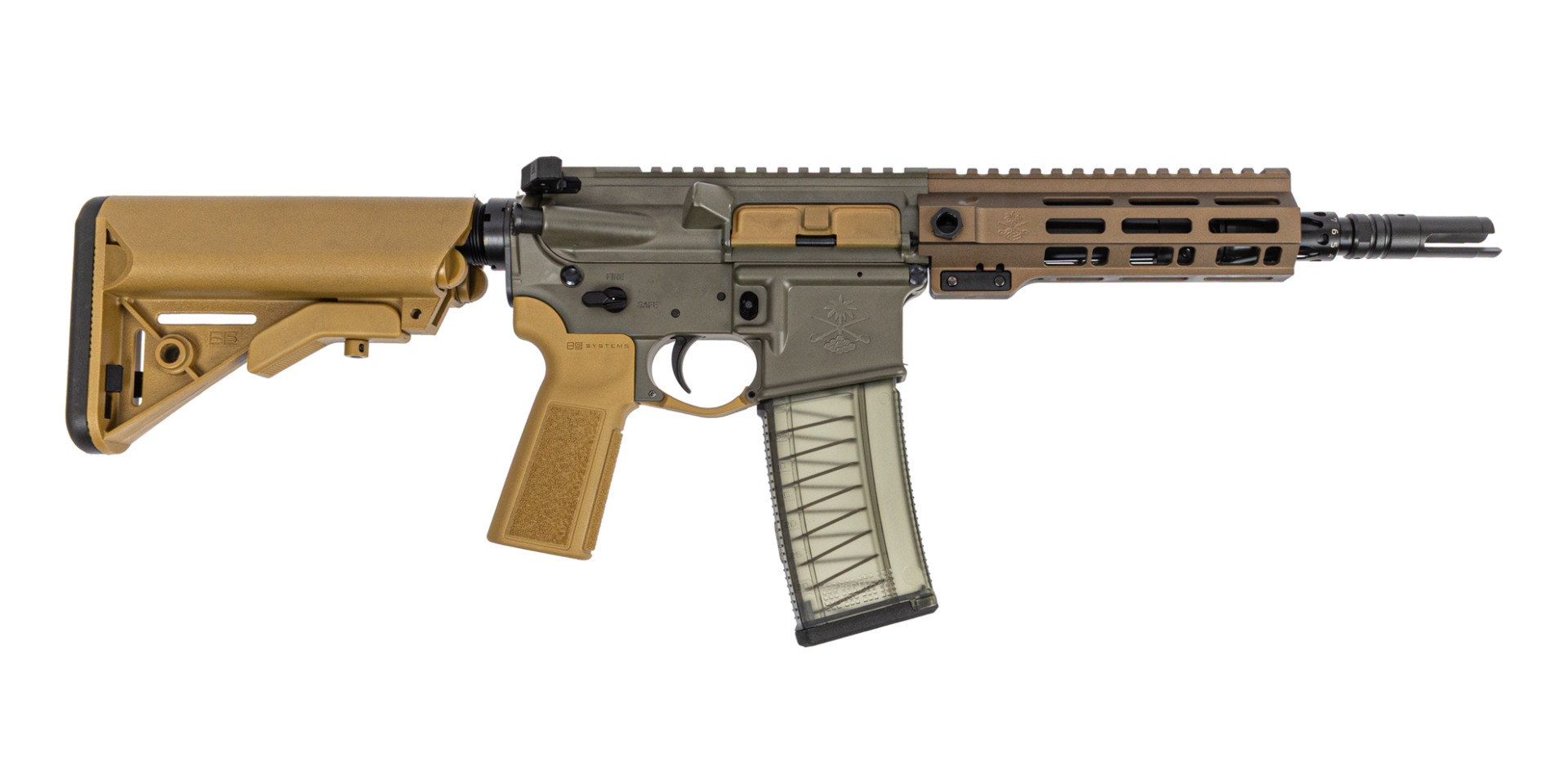 PSA Sabre-15 Forged 8.5" .300 Blackout 1:5 SBR w/Rifle Speed Gas Block and B5 SOPMOD, Moss Green