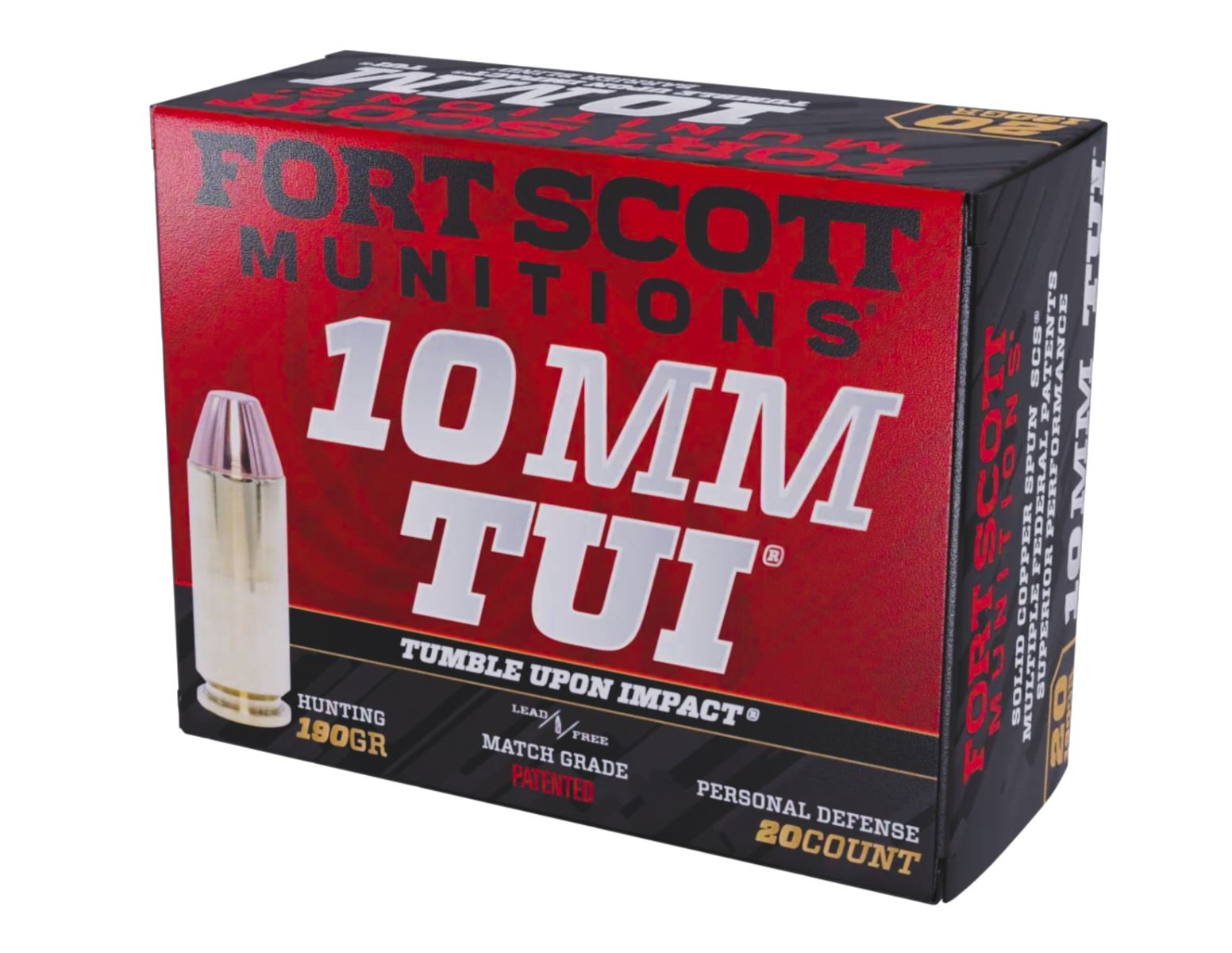 Fort Scott Munitions 10mm TUI 190GR SCS 20rds - 10MM190SCV2 - Fort Scott Munitions