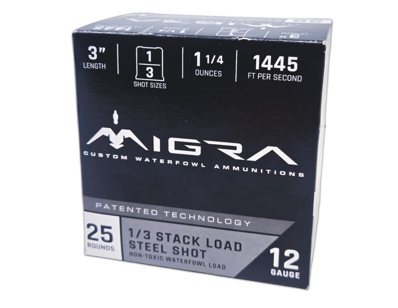 Migra Steel Waterfowl Staxd Load 12 Gauge 3" #1 & #3, 1.25oz, 25rds - M12SS13 - Migra Ammunition
