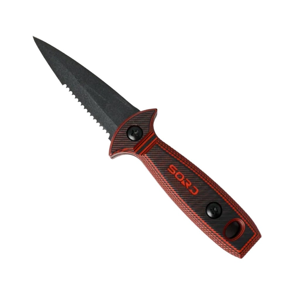 SORD Fishing Products 4" Freediving Knife Fixed Blade Serrated, Red - S4IDK - Sord Fishing Products