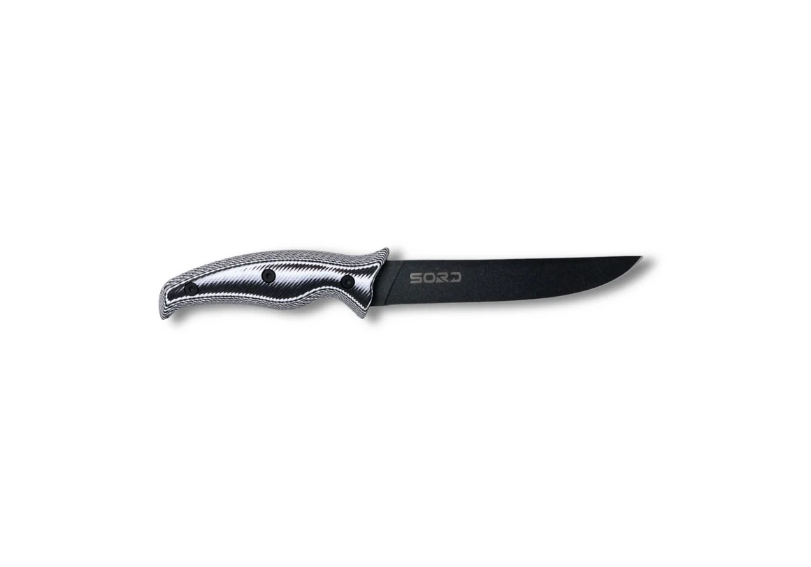 SORD Fishing Products 5" Utility Knife Fixed Blade, Black - S5IUK - Sord Fishing Products