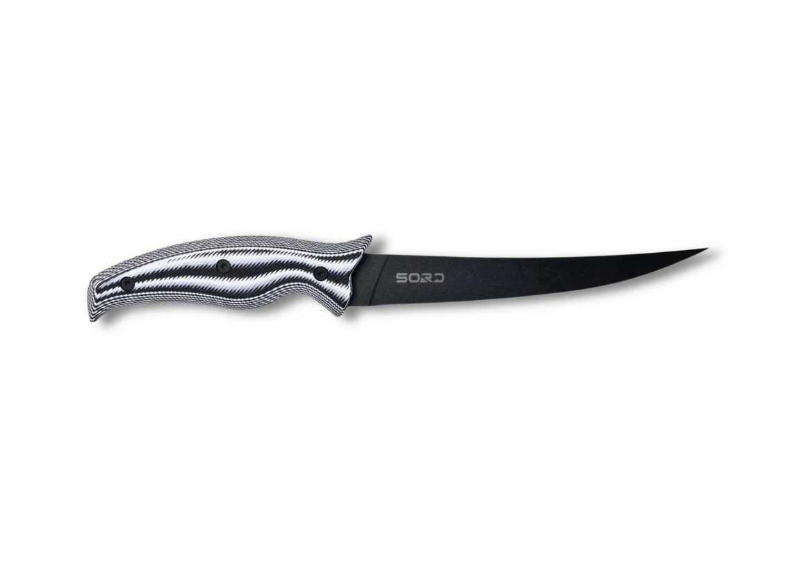 SORD Fishing Products 7" Flexy Fillet Knife Fixed Blade, Black - S7IFK-FL - Sord Fishing Products