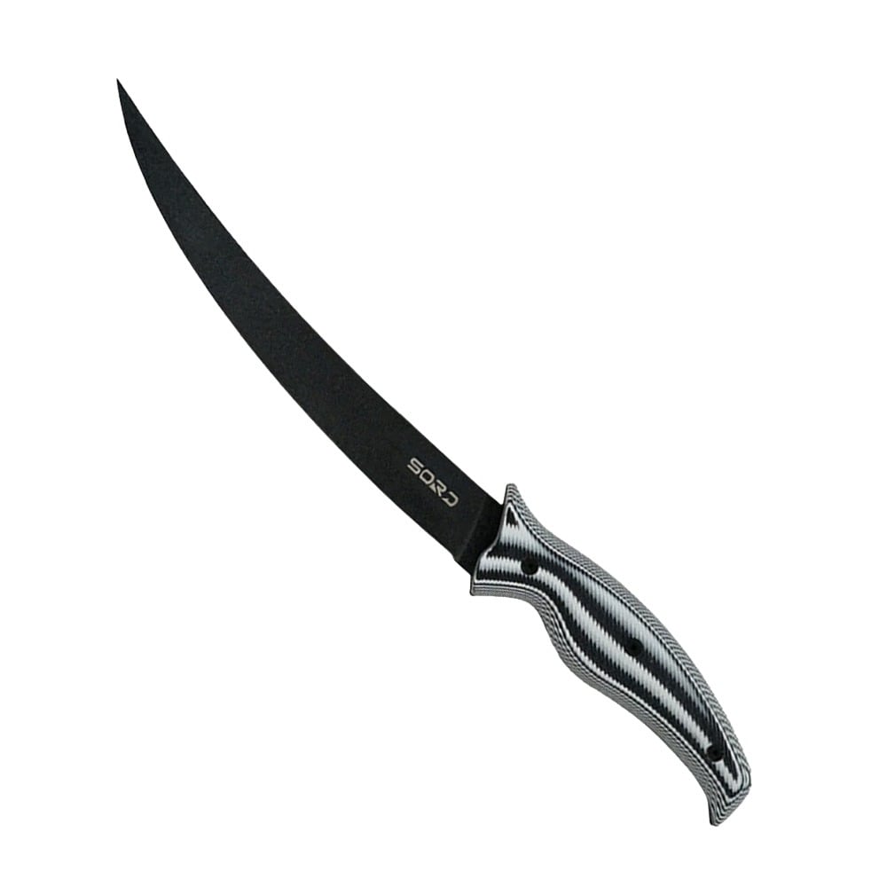 SORD Fishing Products 9" Flexy Fillet Knife Medium Flex Fixed Blade, Black - S9IFK-MF - Sord Fishing Products