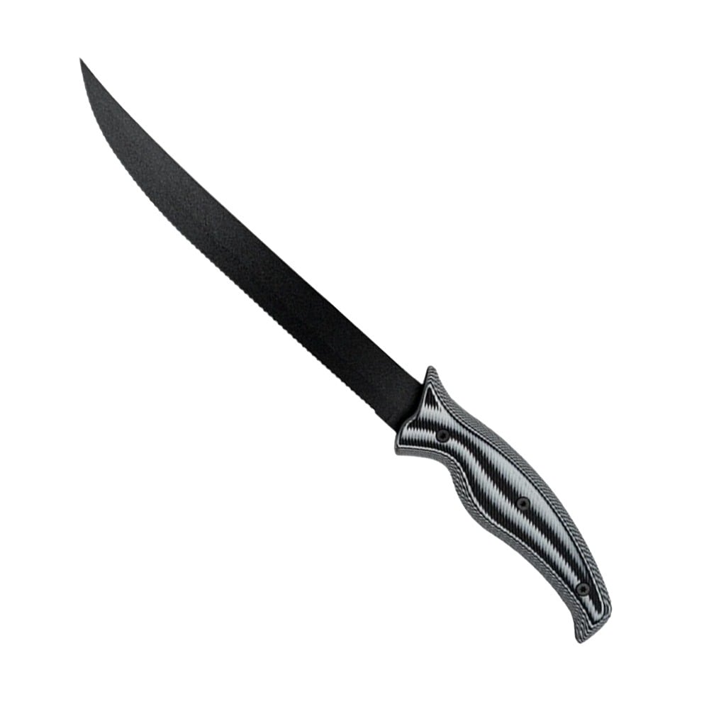 SORD Fishing Products 9" Serrated Knife Fixed Blade, Black - SSRBD - Sord Fishing Products