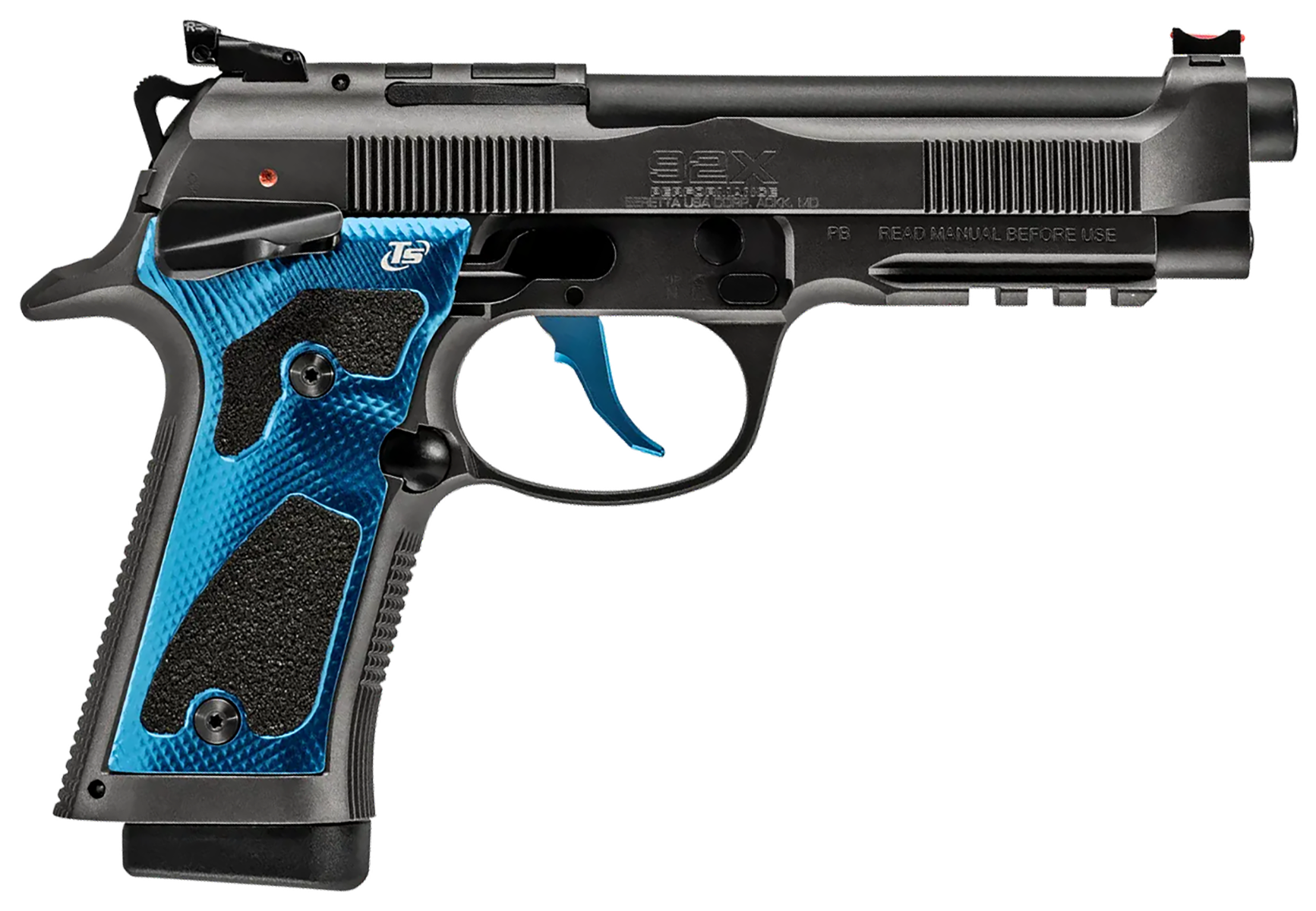 Beretta 92X Performance Carry Optic 9mm Pistol 4.9" 18rd Blk / Blue/ Graphite Gray - J92XPCOBL18 - Beretta