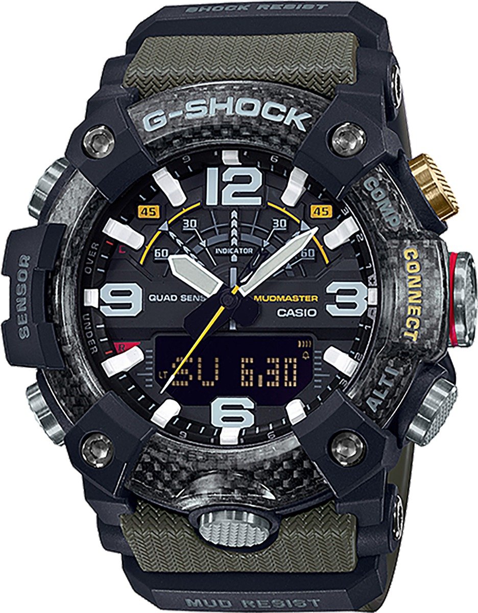 Casio G-Shock MudMaster Analog/Digital Wrist Watch, Green - GGB1001A3 - Casio