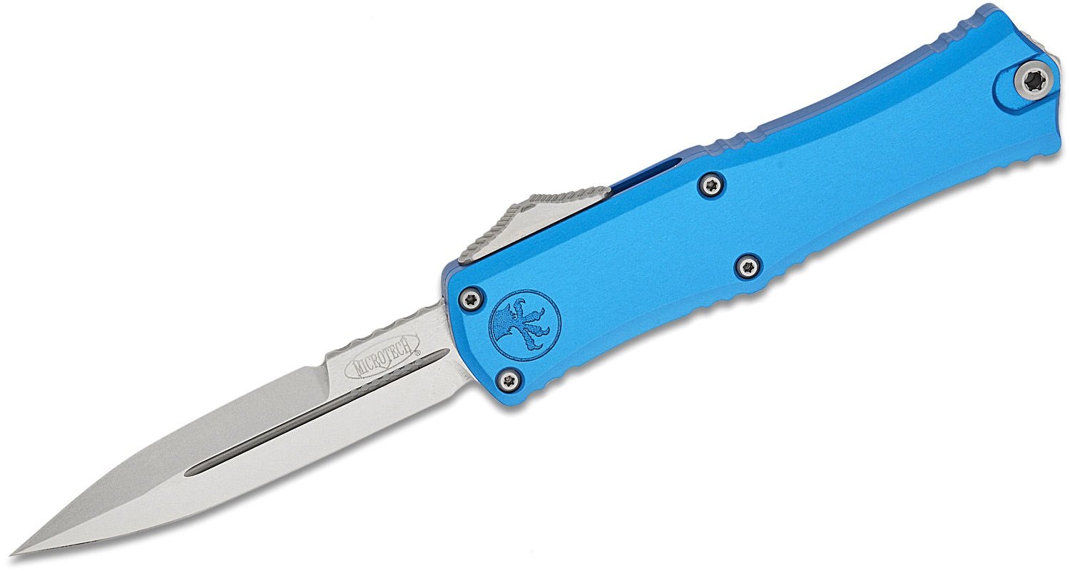 Microtech Mini Hera II OTF Dagger Bayonet Point Knife, Blue - 1701M-10BL - Microtech Knives