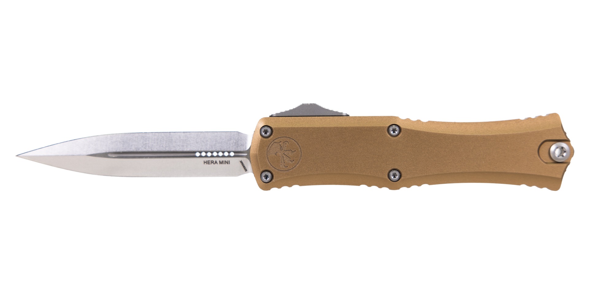 Microtech Mini Hera II D/E OTF Bayonet Point Knife, Tan - 1702M-10TA