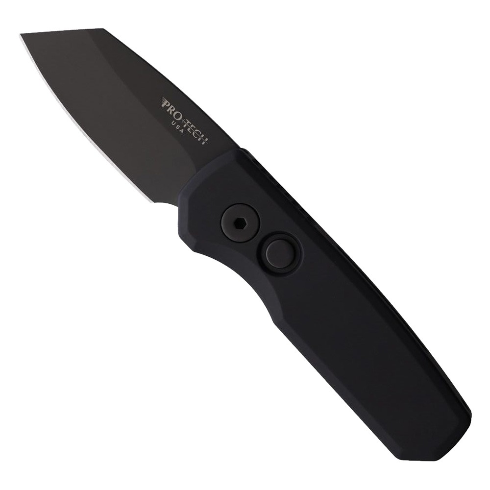 Pro-Tech Runt 5 Automatic Folding Reverse Tanto Knife, Black - PTKR5203 - Pro-Tech Knives