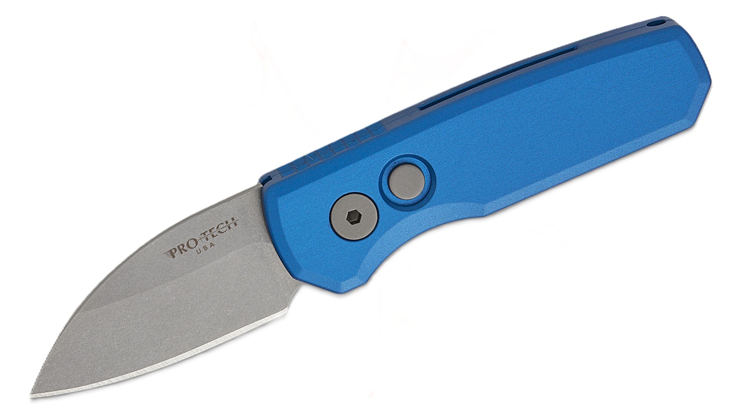Pro-Tech Runt 5 Automatic Folding Wharncliffe Knife, Blue - PTKR5301