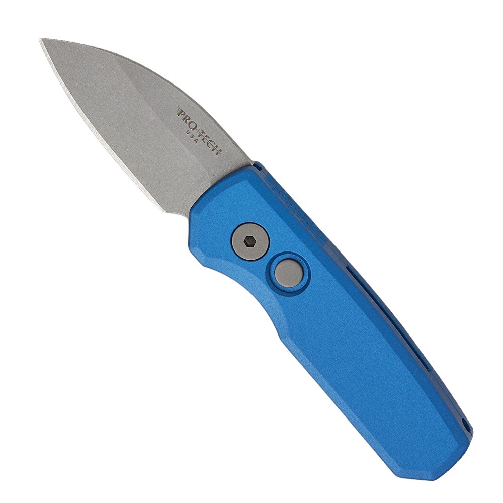 Pro-Tech Runt 5 Automatic Folding Wharncliffe Knife, Blue - PTKR5301 - Pro-Tech Knives