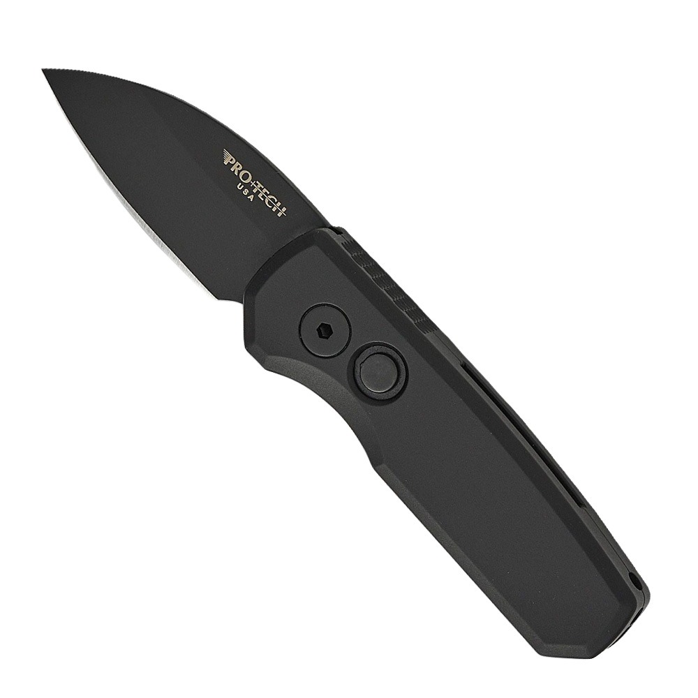 Pro-Tech Runt 5 Automatic Folding Wharncliffe Knife, Black - PTKR5303 - Pro-Tech Knives