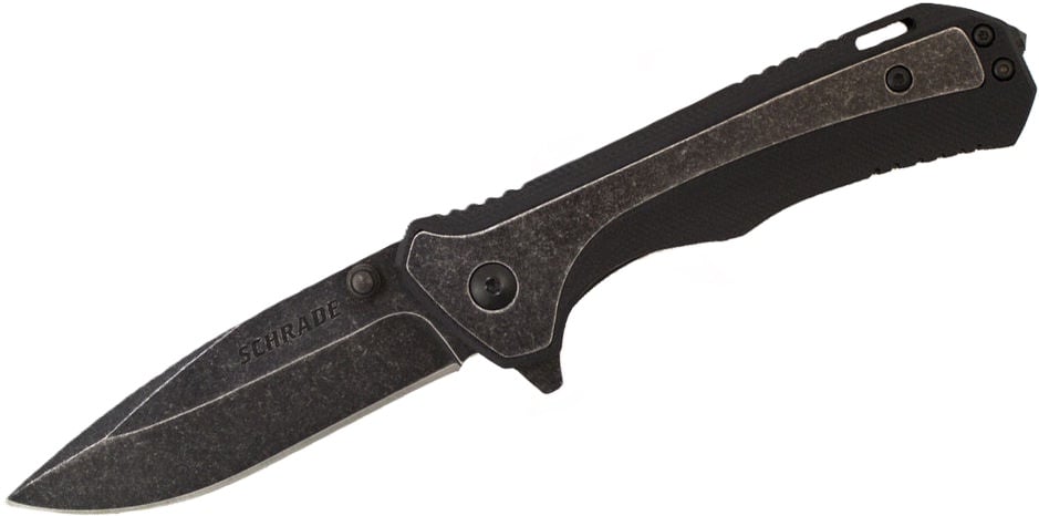 Schrade 501S Folding Drop Point Knife, Black - SCH501SCP