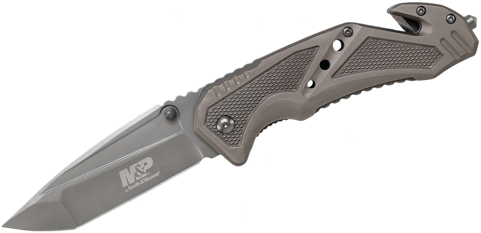 Smith & Wesson MP11G Rescue Folding Tanto Knife, Gray - 1190417 - Smith and Wesson