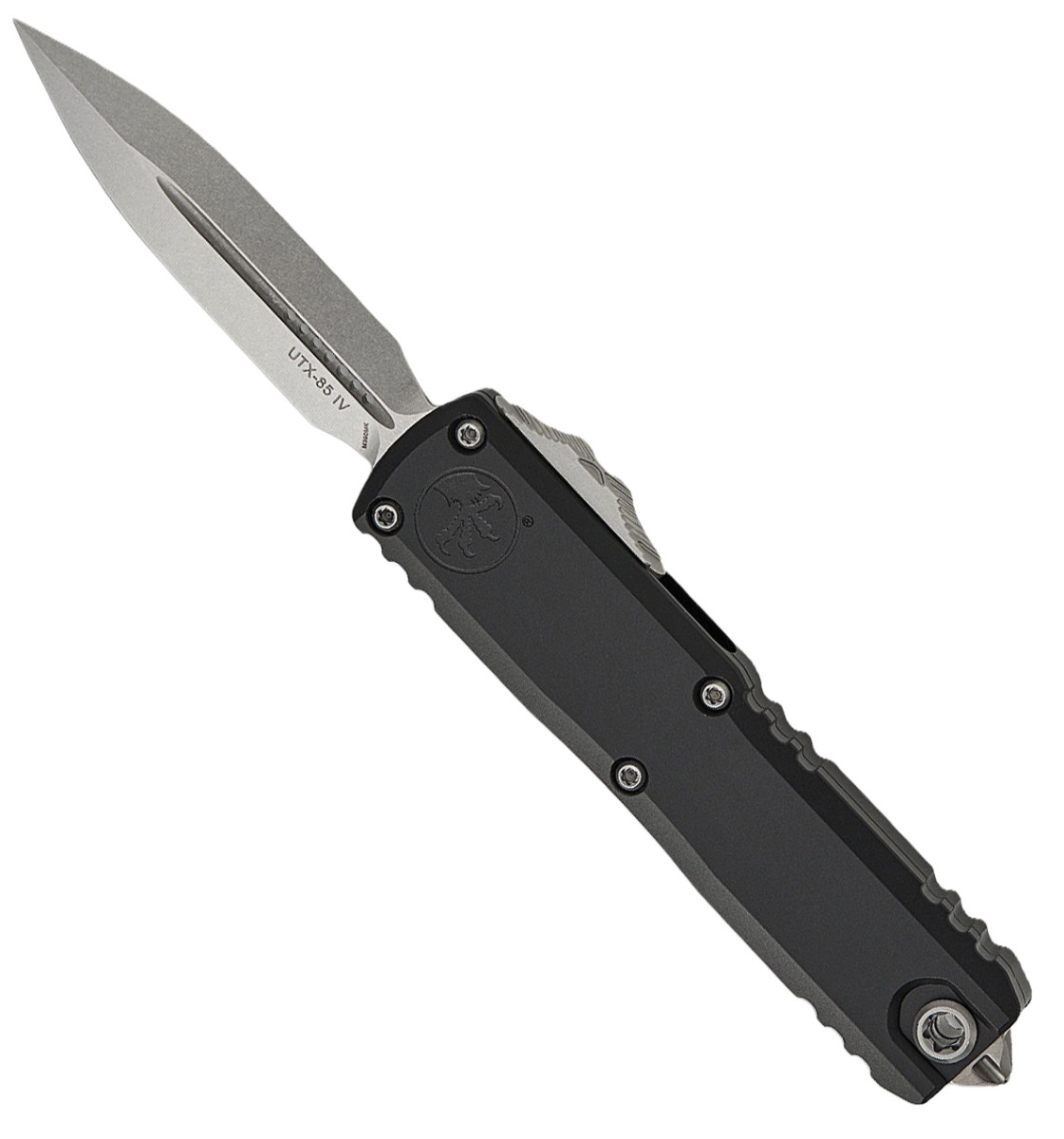 Microtech UTX-85 Gen IV OTF Dagger Point Knife, Black - 12324-10