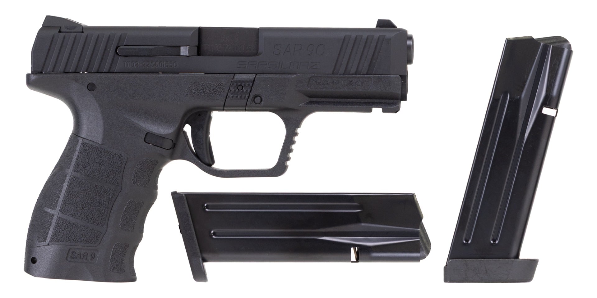 SAR USA SAR9 C 9mm 4" 15rd Pistol, Black - SAR9CRDBL