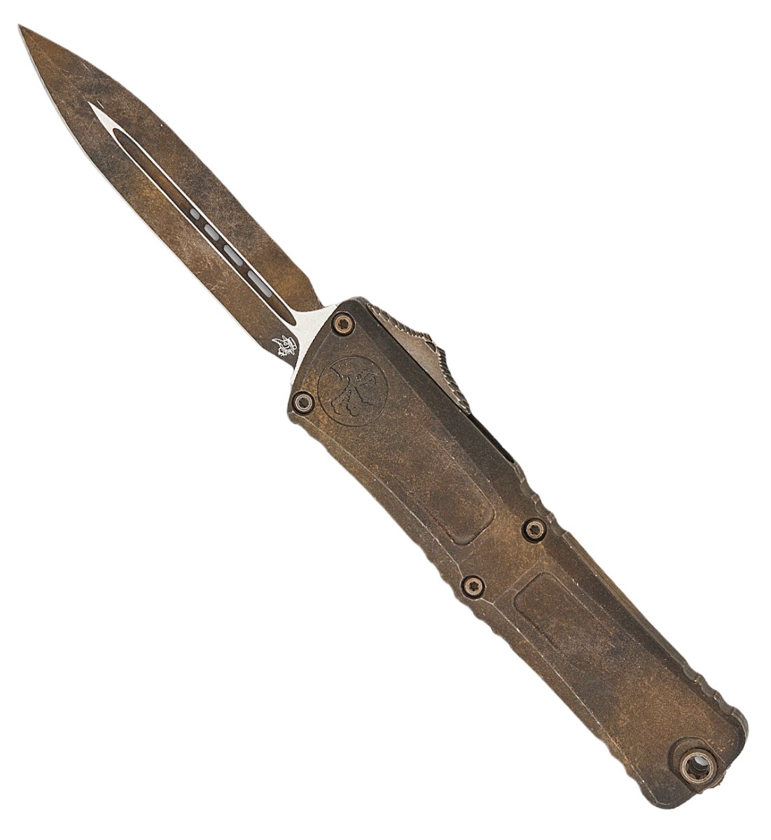 Microtech Combat Troodon D/E Gen III OTF Bayonet Point Knife, Plague Outbreak - 1142-1PLOBS