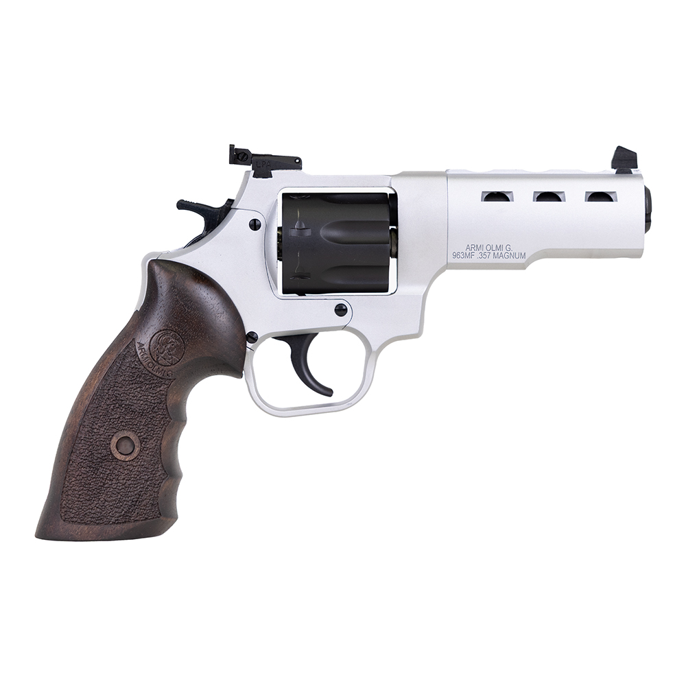 Taylors & Company Double Action 4" 357Mag 7rd Revolver Silver / Wood Grip w/ Target Sight - RC1/230083 - Taylors and Company