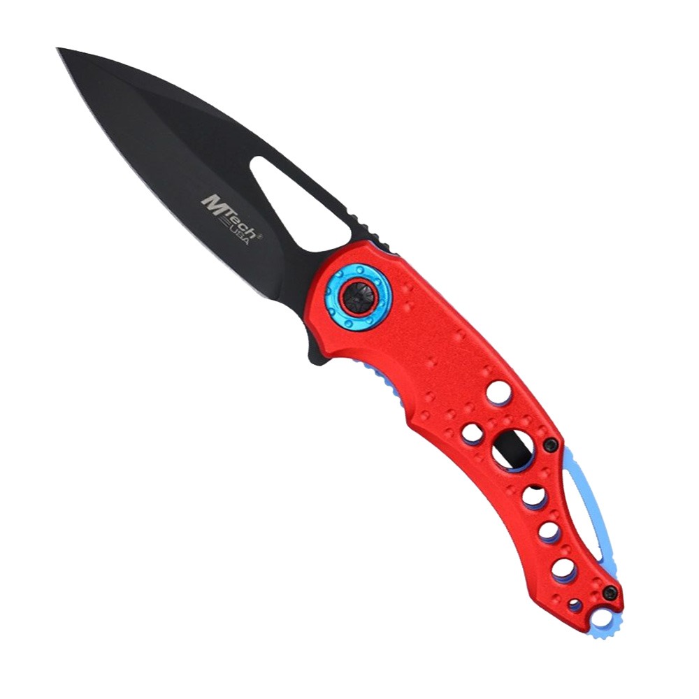 Mtech MTech USA A2003 Folding Drop Point Knife, Red - MT-A2003R