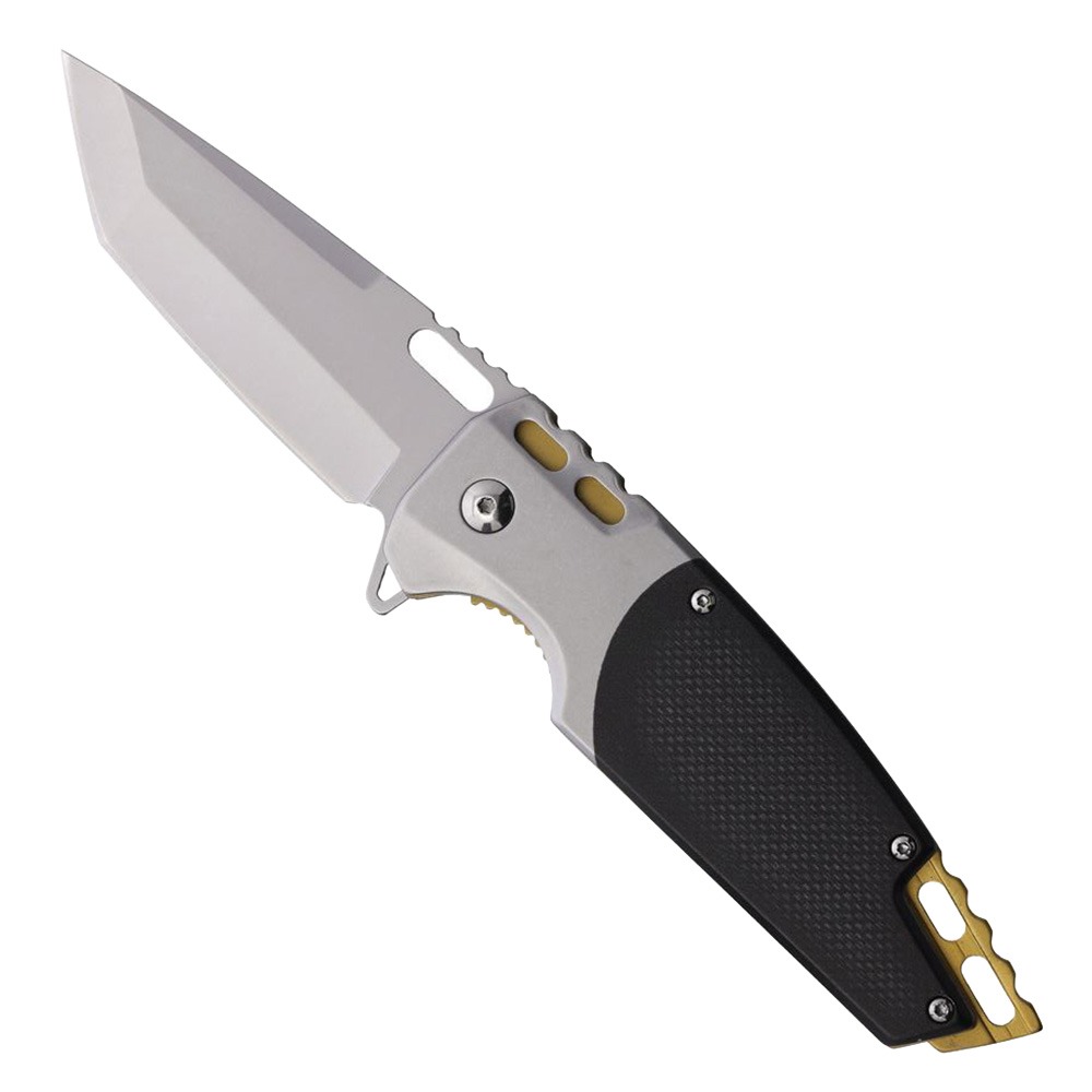 Mtech MTech USA A2009 Folding Tanto Knife, Silver/Black - MT-A2009SB